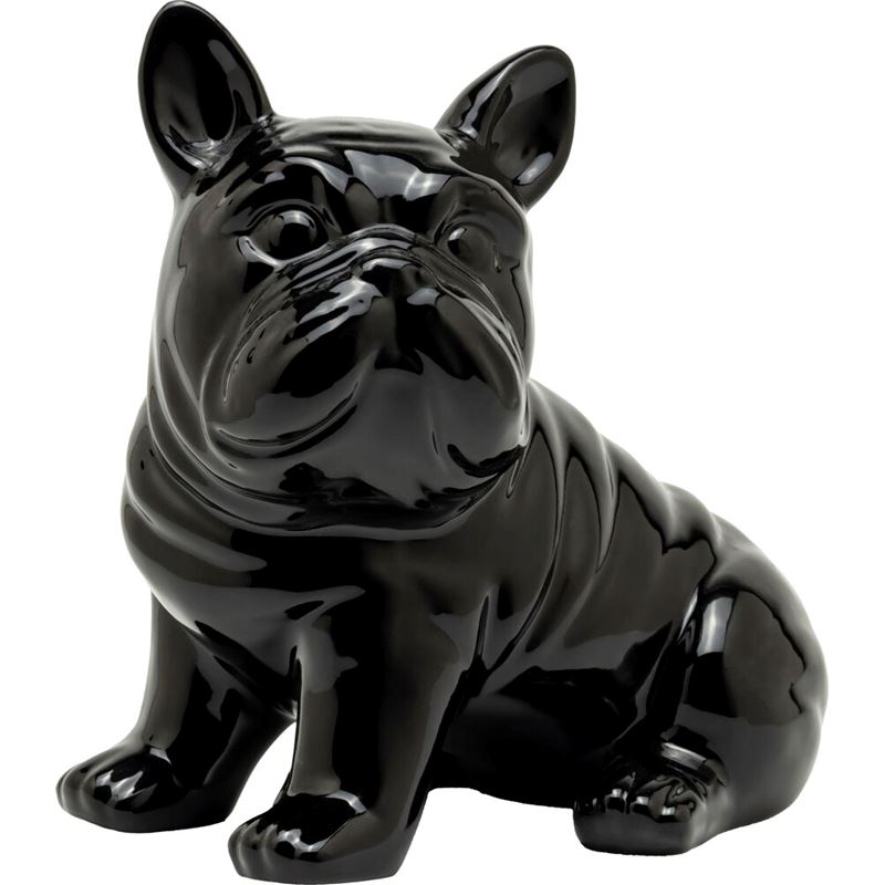 LENNART BULLDOG H19,5CM GLASERT SORT