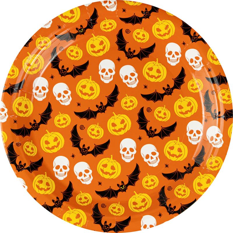 PAPPTALLERKEN HALLOWEEN 3 VENNER 8PK &#216;23CM