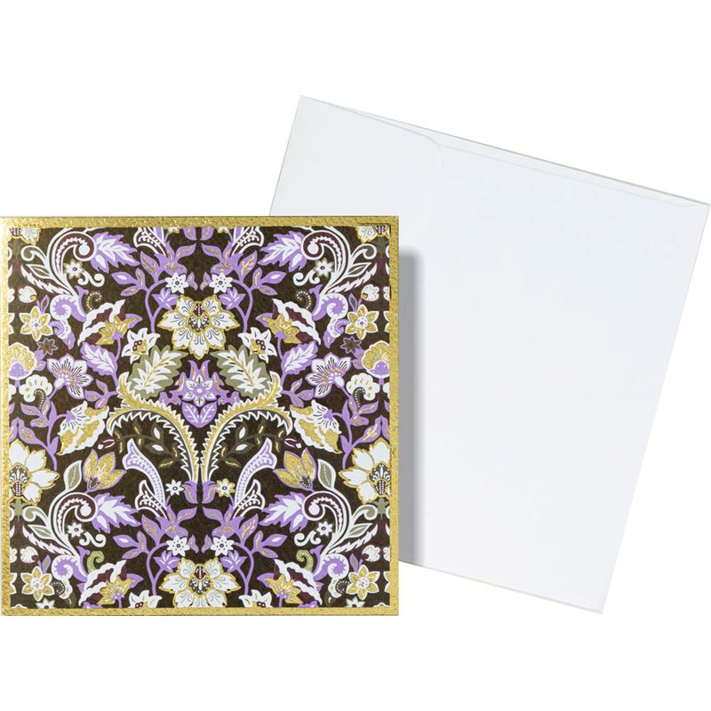 KORT FLORAL LILLA 13X13CM DOBLE 