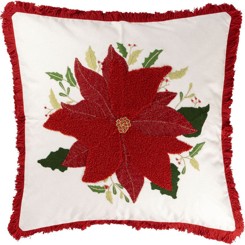 PUTETREKK JULESTJERNE 45X45CM BRODERT