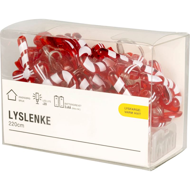 LYSLENKE CANDY CANE 20LED 2M