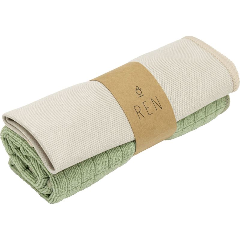 REN MIKROFIBERKLUT VINDU 40X35CM 2PK GR&#216;NN_BEIGE