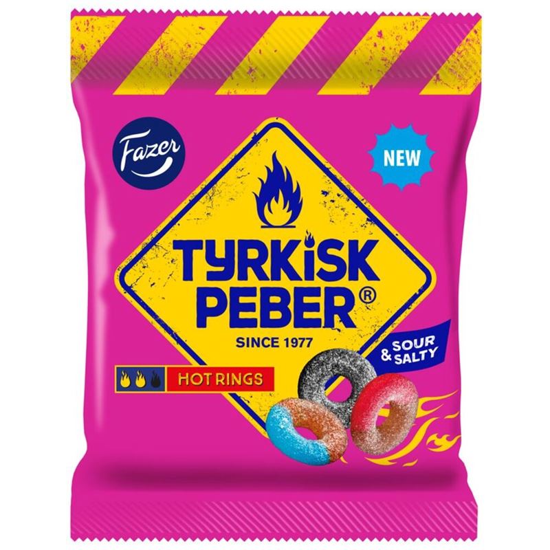 Tyrkisk pepper hot rings 120g