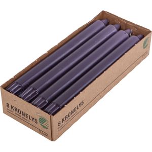 Stearin kronelys lilla, 8pk